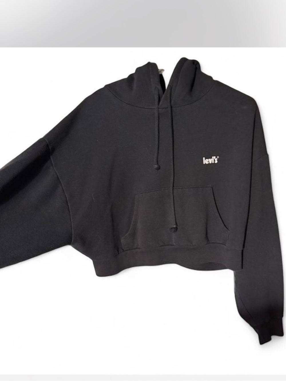 Levi's Black Cropped Hoodie Sweatshirt